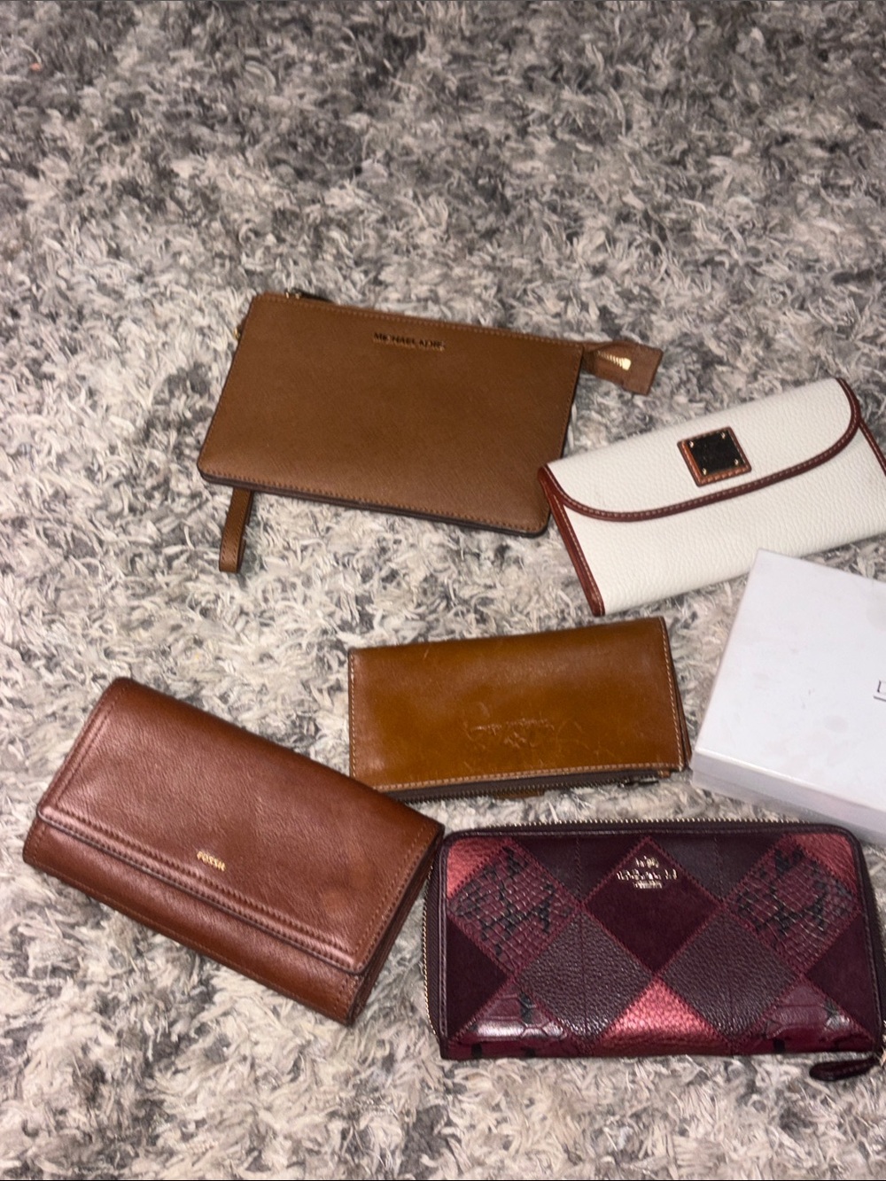 Michael Kors Brown Leather Wristlet Pouch - Brown